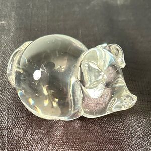 Vintage Abbott Glass Pig Paperweight